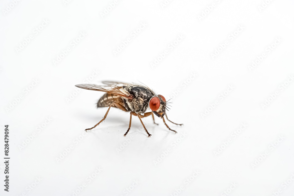 Close Up Of A Fly On A White Background Close Up Of A Fly On A White Background