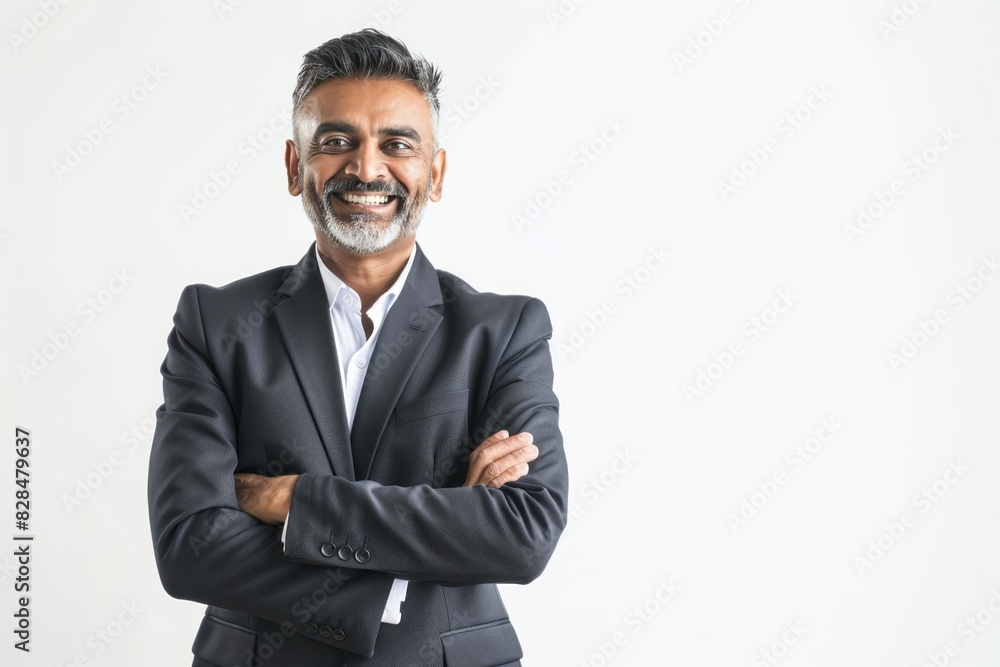 mature indian businessman standing on white background mature indian businessman standing on white background