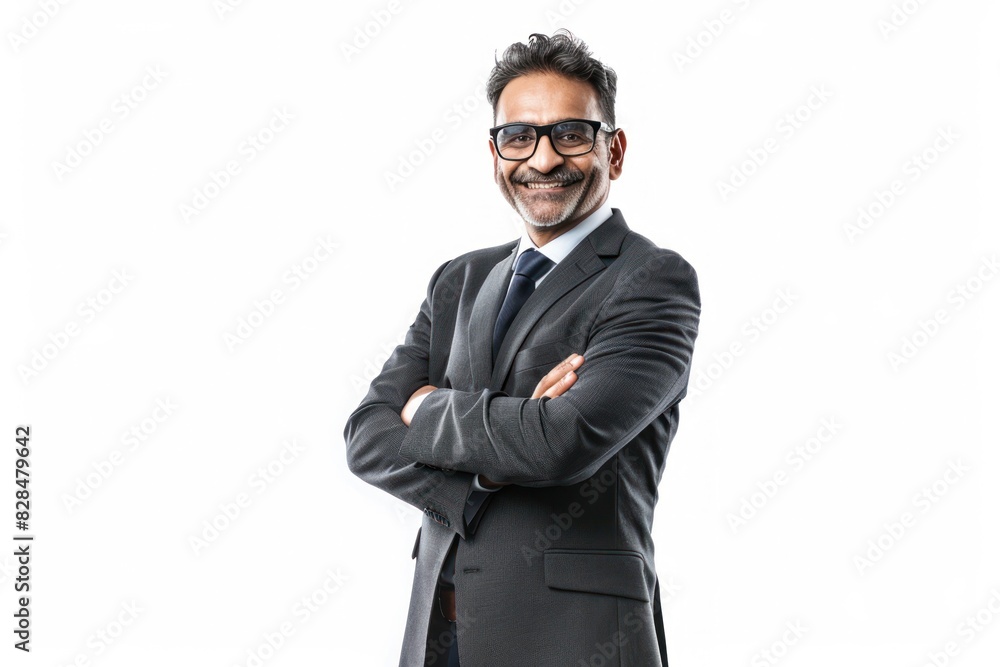 mature indian businessman standing on white background mature indian businessman standing on white background
