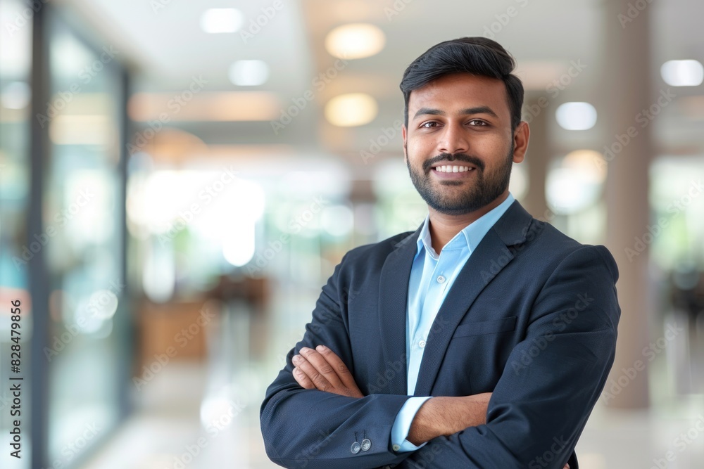 Fototapeta premium young businessman standing confidently at office
