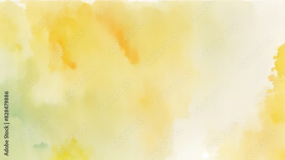 Colorful Gray green yellow beige and orange watercolor background of abstract with paint blotches and soft blurred texture