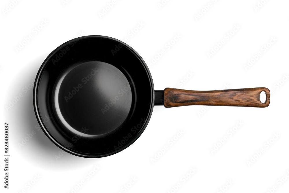 Black Frying Pan with Wooden Handle Black Frying Pan with Wooden Handle