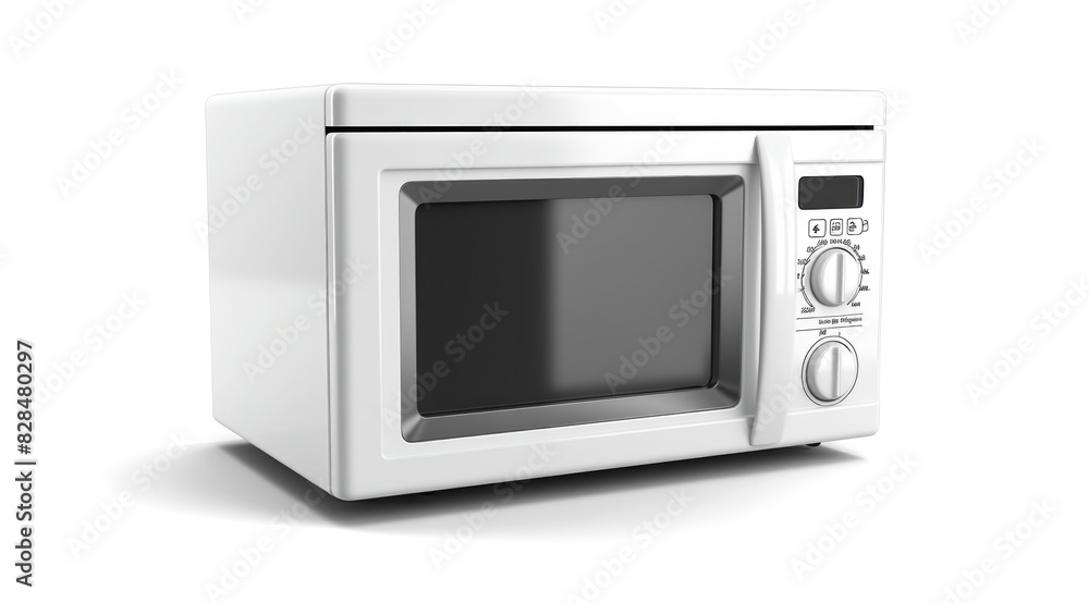White Microwave on Transparent Background White Microwave on Transparent Background