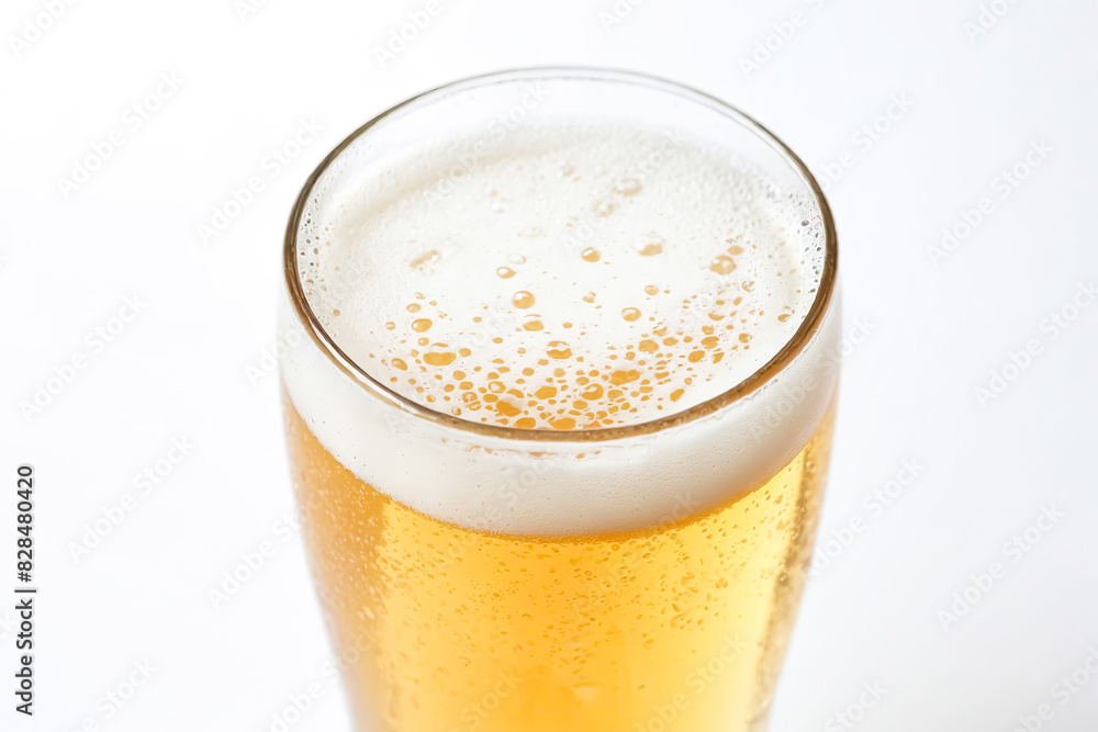Close Up of a Glass of Beer with Frothy Head Close Up of a Glass of Beer with Frothy Head