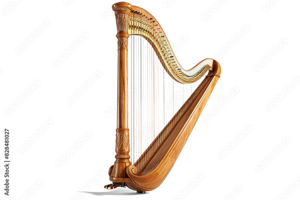 Elegant Wooden Harp