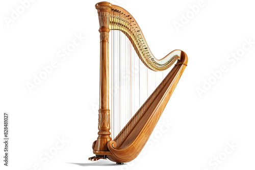 Obraz na płótnie Elegant Wooden Harp w salonie