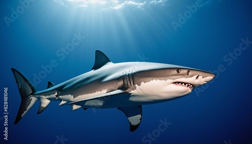 Wallpaper Mural wild shark alone at the ocean
 Torontodigital.ca