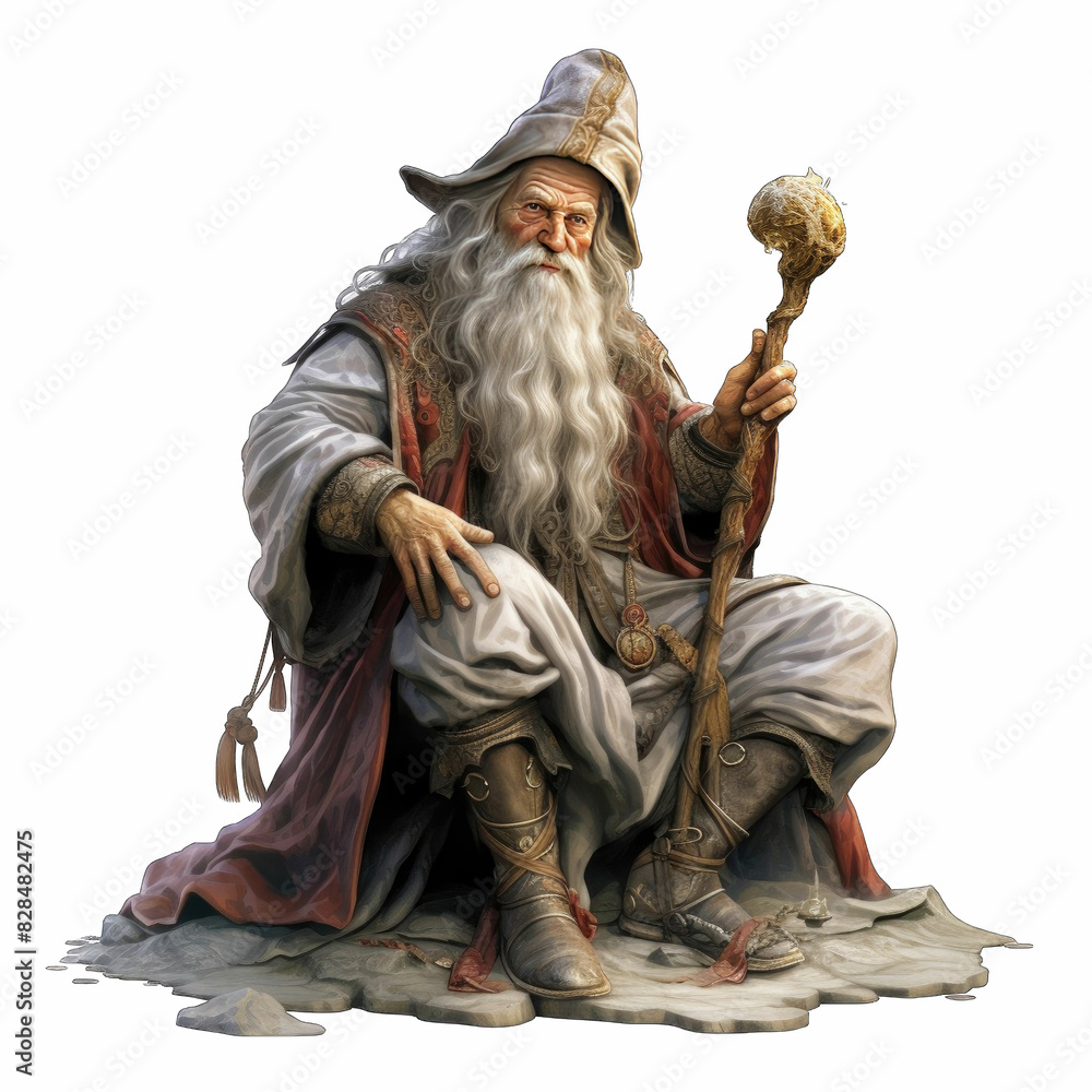 Obraz premium aidesigner0978 Divine Render Wizard on white background