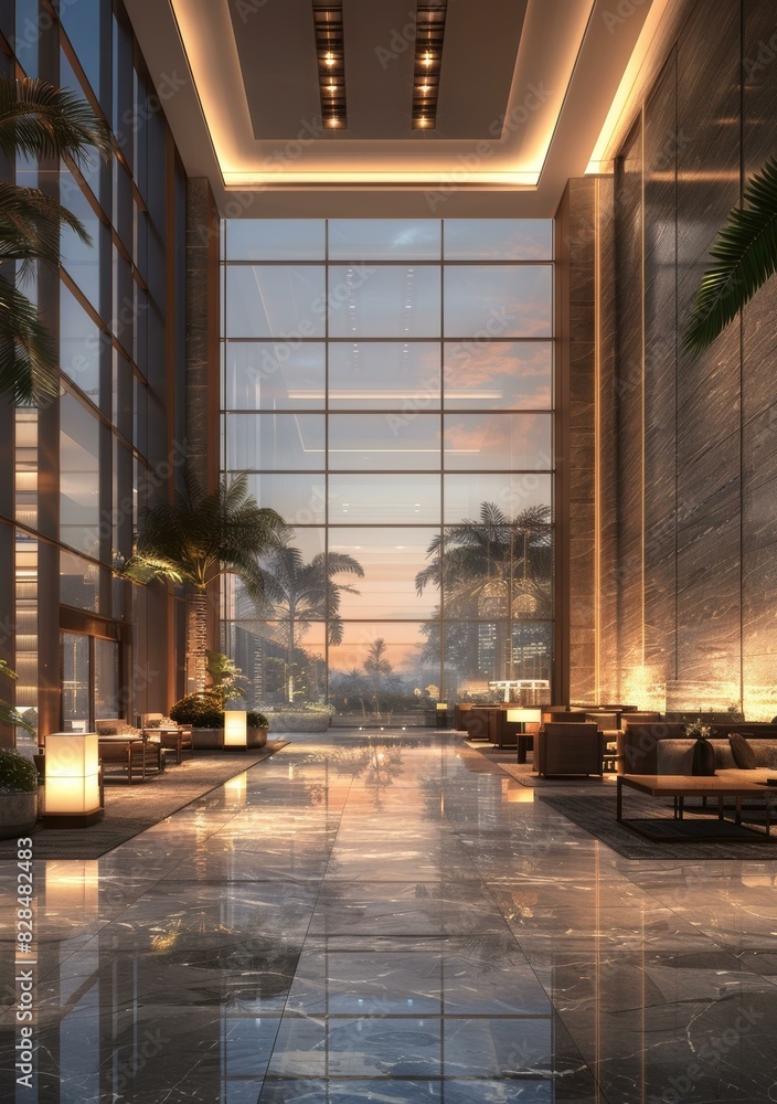 Fototapeta premium Modern and Luxurious Hotel Lobby