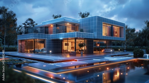 A smart home with cutting-edge technology for energy efficiency and sustainability © Farda