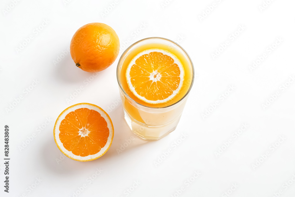 Glass of Orange Juice with Orange Slices Glass of Orange Juice with Orange Slices