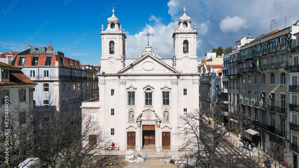 Obraz premium Aerial view from Sao Paulo church ,Lisbon,Portugal