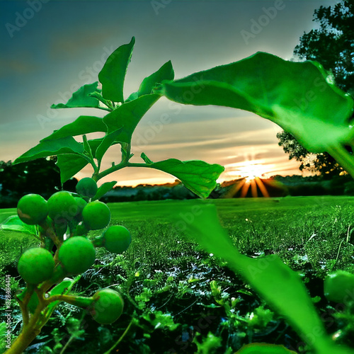 sunlit eggplan photo