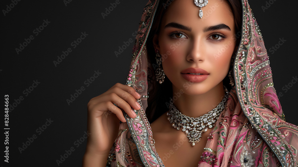Indian Woman in Traditional Wedding Attire, AI generative Indian Woman in Traditional Wedding Attire, AI generative