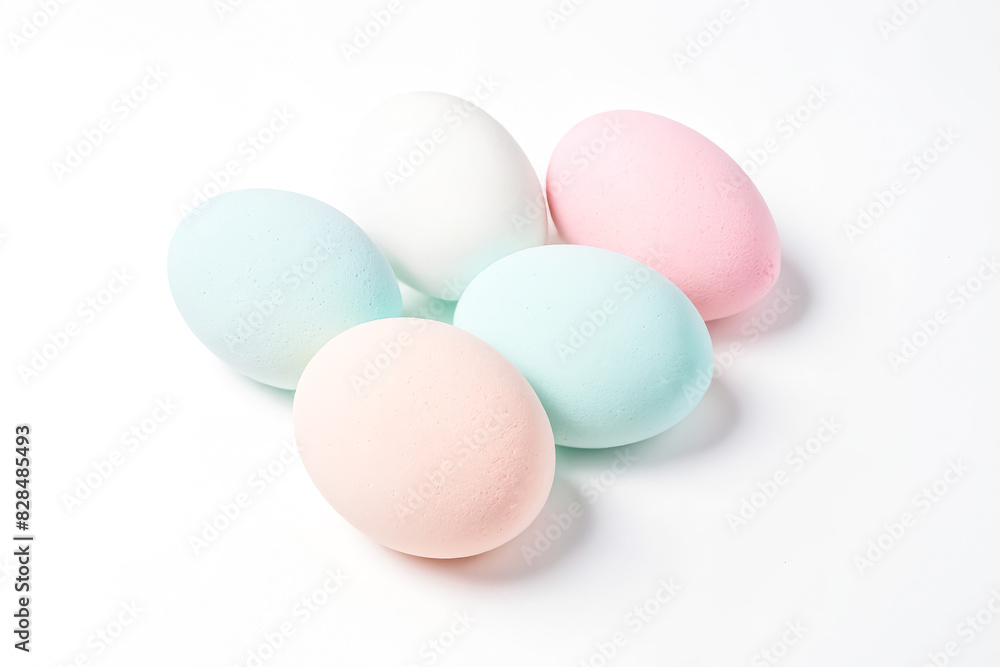 Pastel Easter Eggs On White Background Pastel Easter Eggs On White Background