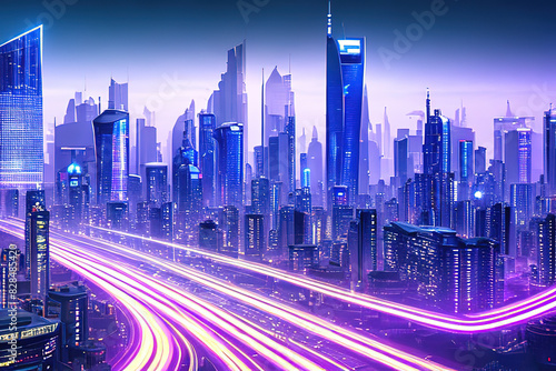 futuristic modern skyscrapers,illustration generated by Ai © pil76