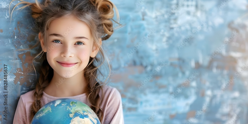 Earth Advocate: A Girl's Smile Spreading Climate Change Awareness and Environmental Care. Concept Girls Support Girls, Embracing Diversity & Empowering Women through Sisterhood Earth Advocate: A Girl's Smile Spreading Climate Change Awareness and Environmental Care. Concept Girls Support Girls, Embracing Diversity & Empowering Women through Sisterhood
