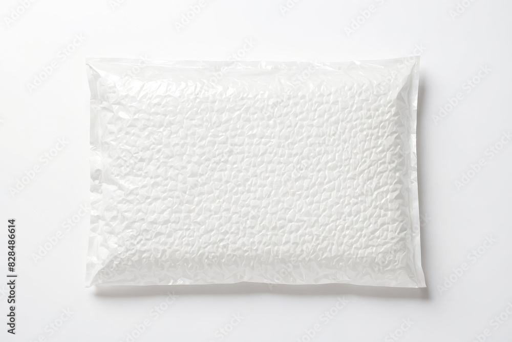 White bubble wrap packaging isolated on white background White bubble wrap packaging isolated on white background