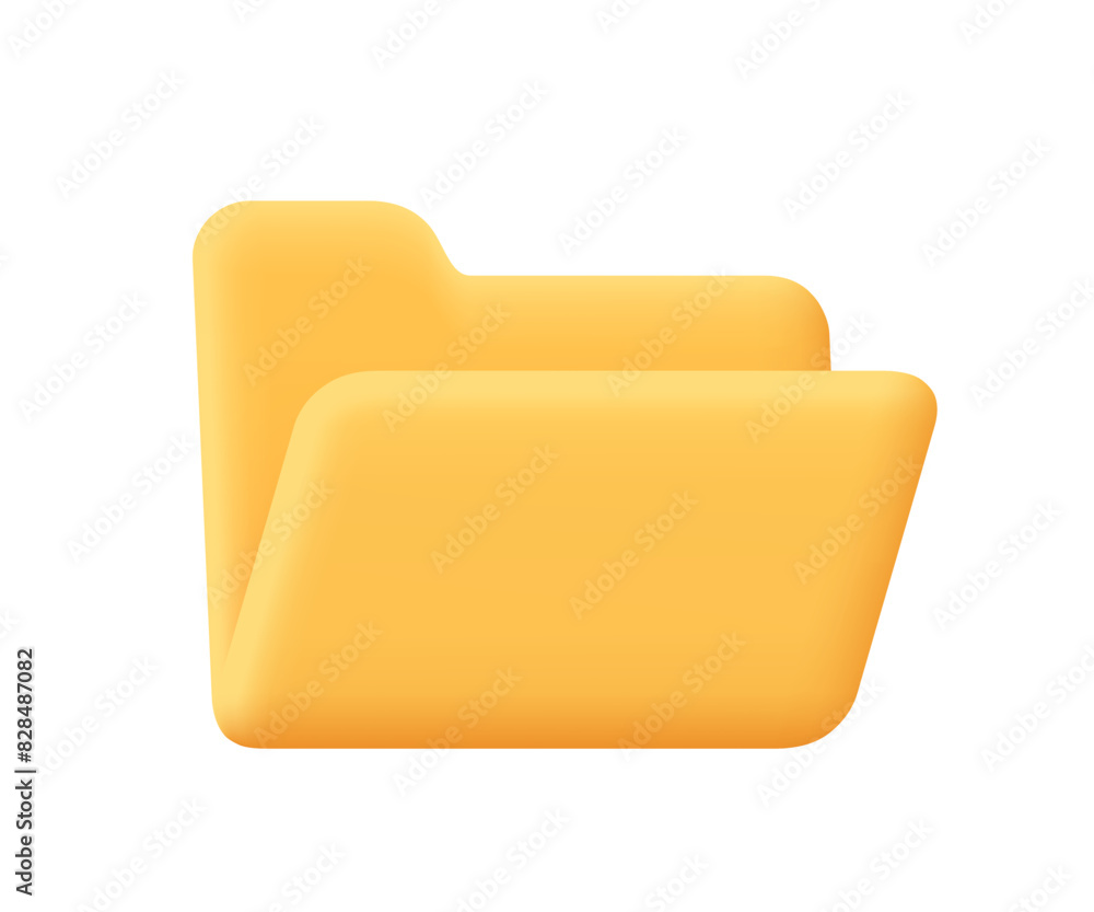Empty business folder for documents. File management concept. 3d vector icon. Cartoon minimal style. Empty business folder for documents. File management concept. 3d vector icon. Cartoon minimal style.