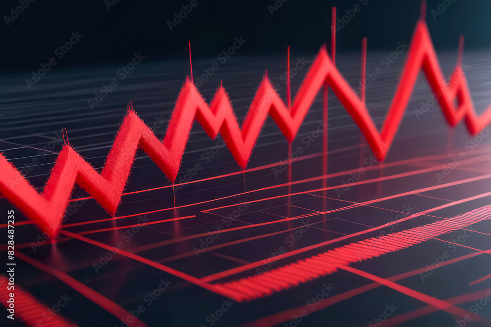 Naklejka premium stock market graph down lose bankrupt 