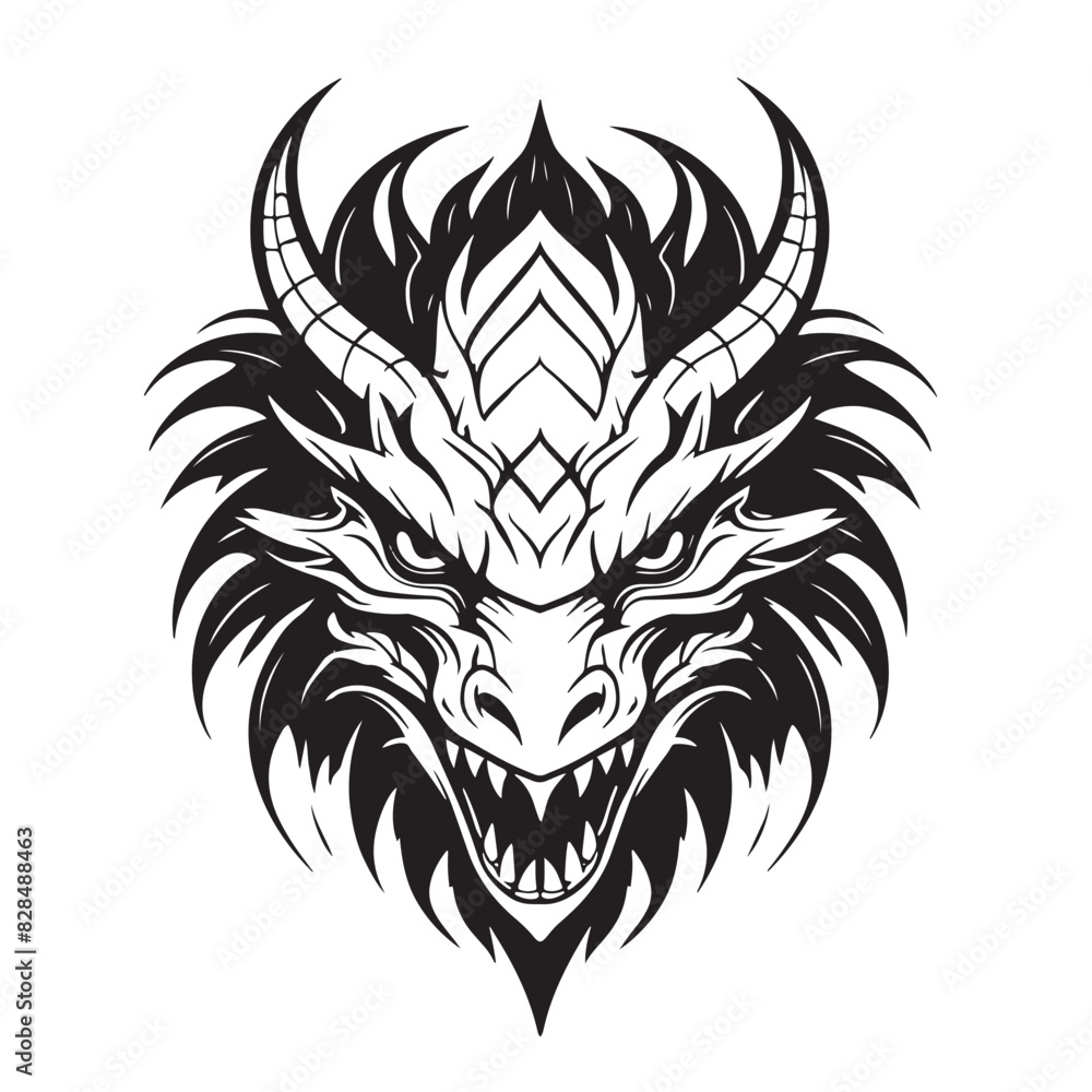 Vector of dragon head design on white background. Mythical creatures. Animal. Easy editable layered vector illustration. Vector of dragon head design on white background. Mythical creatures. Animal. Easy editable layered vector illustration.
