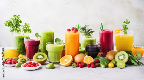 Juice mixed with vegetables and fruits  healthy drink