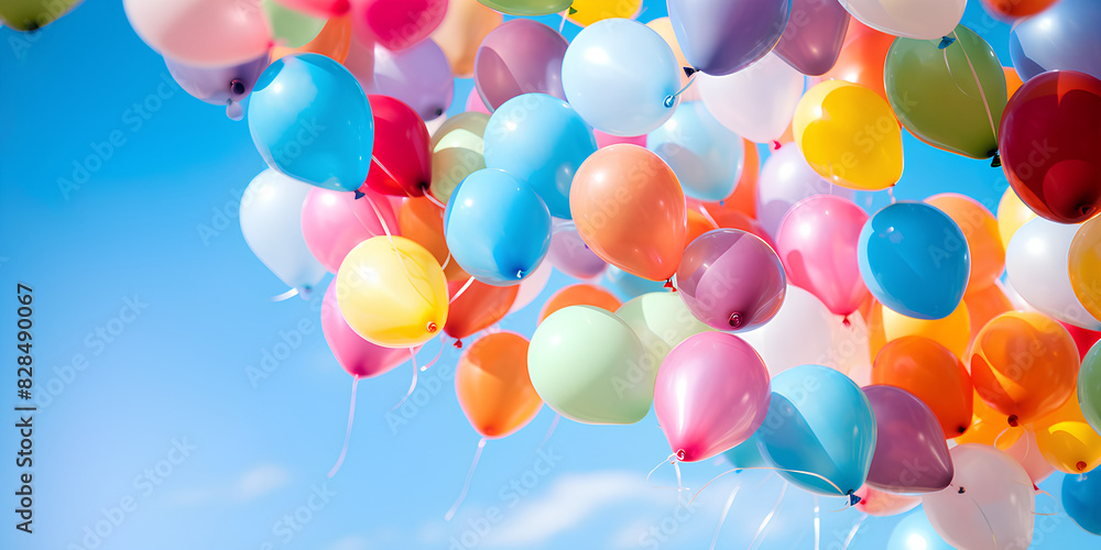 colorful balloons in the sky, Colourful balloons flying in the blue sky, Tidy rows of colourful balloons hang from the ceiling with light painting in abstract expressionism
colorful balloons in the sky, Colourful balloons flying in the blue sky, Tidy rows of colourful balloons hang from the ceiling with light painting in abstract expressionism