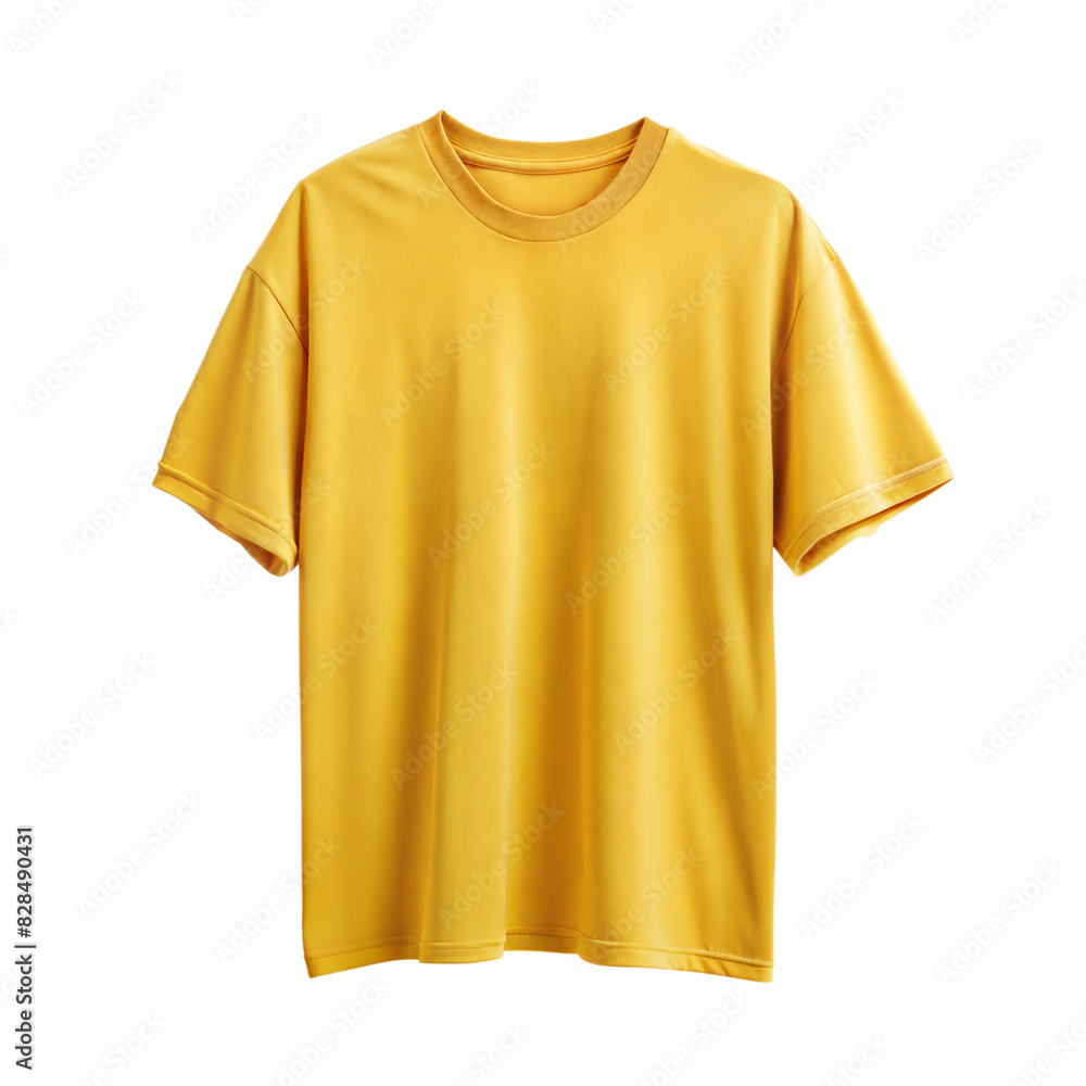 Yellow oversize t shirt short down sleeves isolated on white background Yellow oversize t shirt short down sleeves isolated on white background