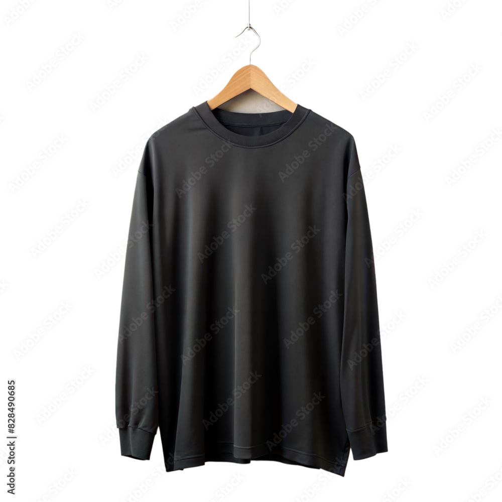 Black oversize graphic tee shirt long down sleeves isolated on white background Black oversize graphic tee shirt long down sleeves isolated on white background