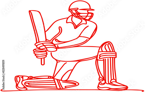 illustration of batsman playing cricket. cricket championship. sports concept.
