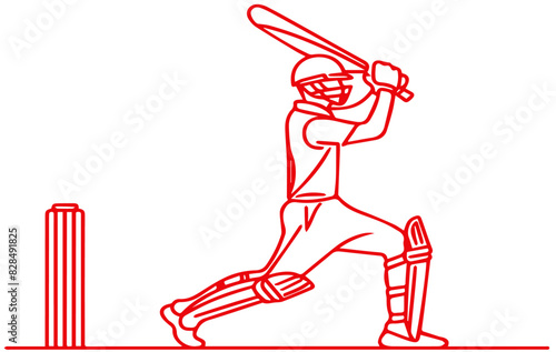 illustration of Cricket batman - Vector