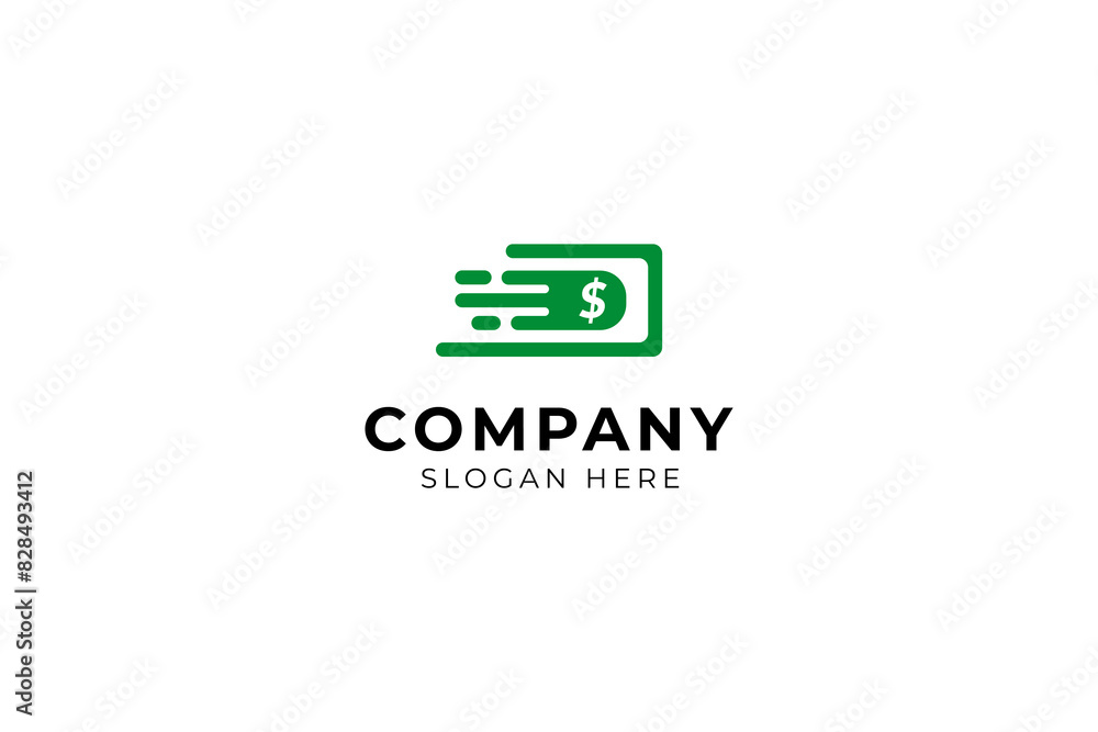 Fast money logo. Fast pay symbol or icon. Unique cash and digital logotype design template. Fast money logo. Fast pay symbol or icon. Unique cash and digital logotype design template.