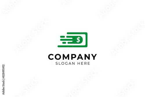 Fast money logo. Fast pay symbol or icon. Unique cash and digital logotype design template.