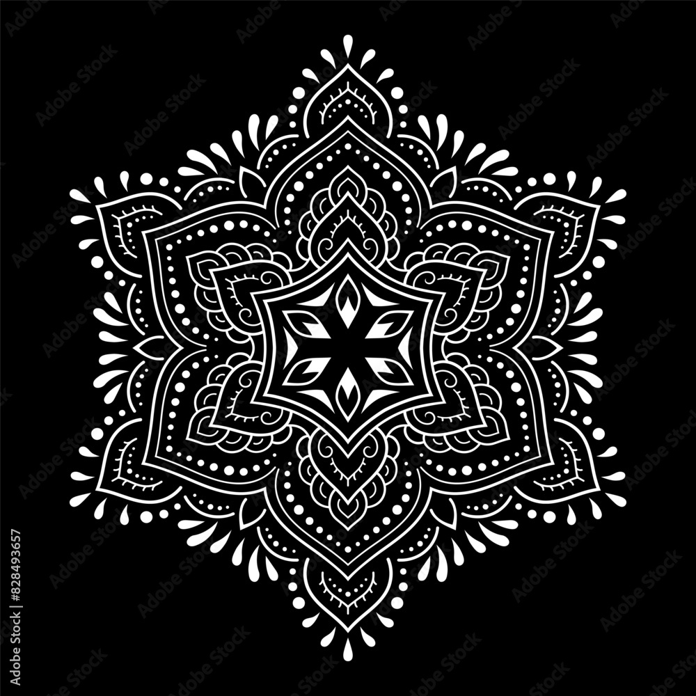 Circular pattern in form of mandala with flower for Henna, Mehndi, tattoo, decoration. Decorative ornament in ethnic oriental style. Outline doodle hand draw vector illustration. Circular pattern in form of mandala with flower for Henna, Mehndi, tattoo, decoration. Decorative ornament in ethnic oriental style. Outline doodle hand draw vector illustration.