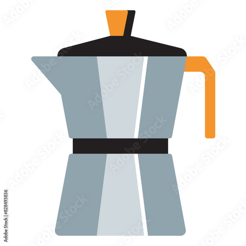 Mokat pot illustration, Coffee maker equipment illustraton