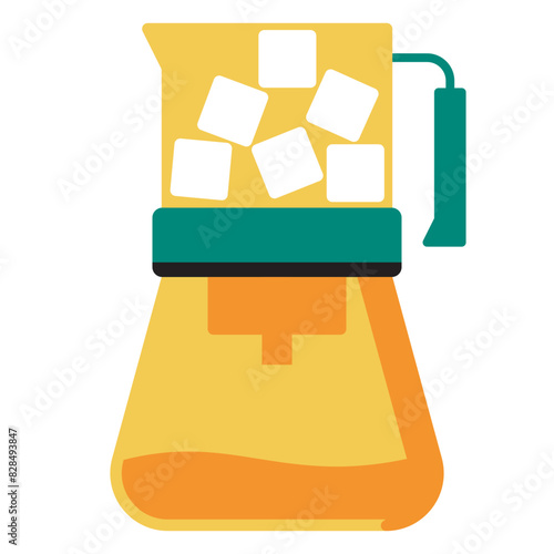 Cold brew illustration, coffee shop kitchen equipment icon