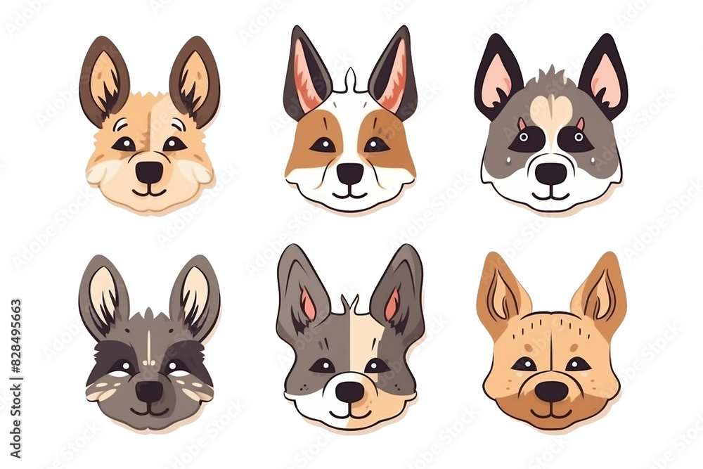 Fototapeta premium set of dogs