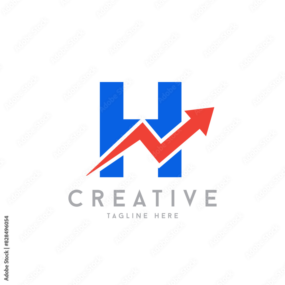 letter H with upper arrow logo. financial growth up logo icon design with arrow combined for economy, finance element symbol letter H with upper arrow logo. financial growth up logo icon design with arrow combined for economy, finance element symbol