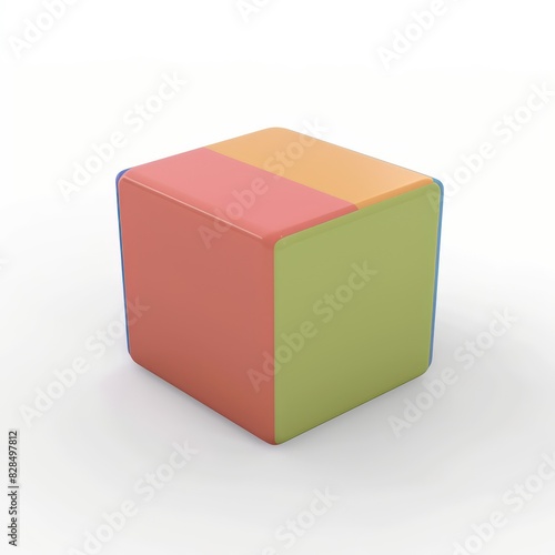 illustration of a tridimensional cube isolated on a white background © marco