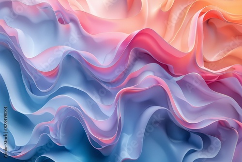 Wallpaper Mural A colorful, flowing piece of fabric with a blue and pink hue Torontodigital.ca