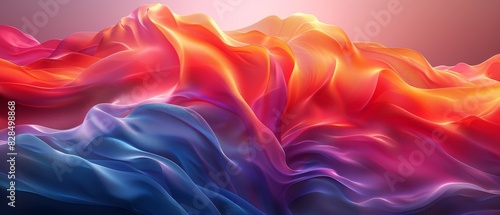 Fluid wave render texture on abstract 3D background with colorful gradients