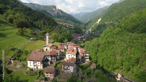 13 Aerial footage of Cornello dei Tasso - enchanting medieval village