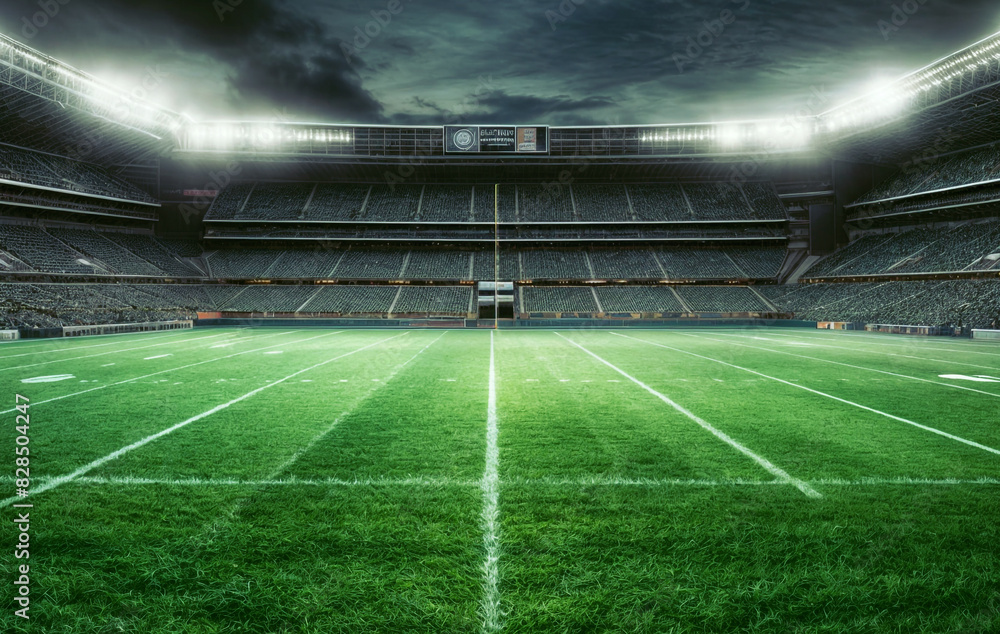 Fototapeta premium American football rugby arena stadium competition tournament. Fit game, before match day, USA, sport background