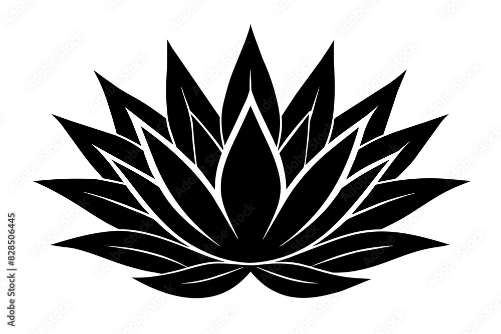 agave wild flower vector silhouette illustration agave wild flower vector silhouette illustration