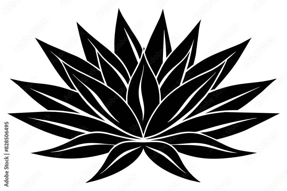 agave wild flower vector silhouette illustration agave wild flower vector silhouette illustration