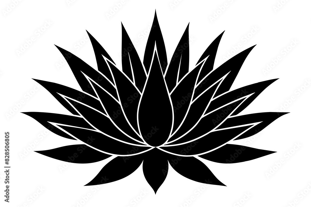 agave wild flower vector silhouette illustration agave wild flower vector silhouette illustration