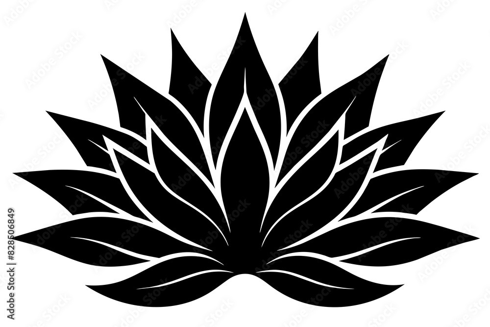 agave wild flower vector silhouette illustration agave wild flower vector silhouette illustration