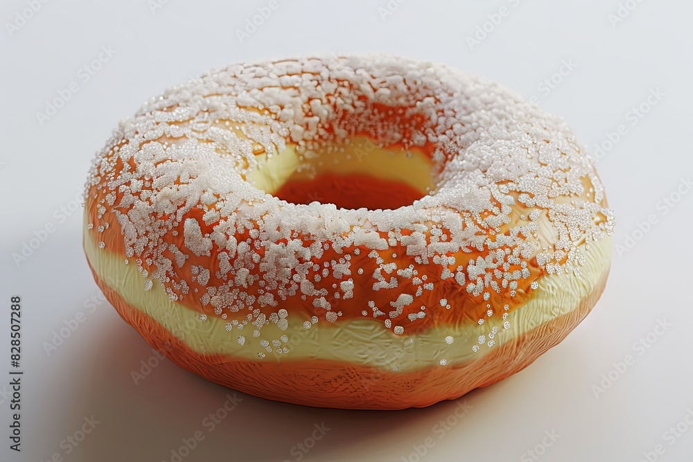 A detailed 3D clay icon of a delectable donut covered in sugar crystals, featuring realistic textures and lifelike details that evoke the irresistible sweetness of this classic treat A detailed 3D clay icon of a delectable donut covered in sugar crystals, featuring realistic textures and lifelike details that evoke the irresistible sweetness of this classic treat