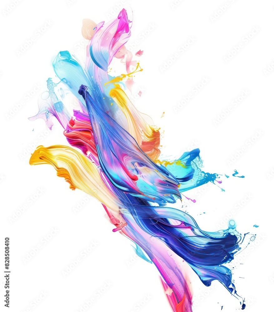 colorful strokes of paint illustration on a white background
