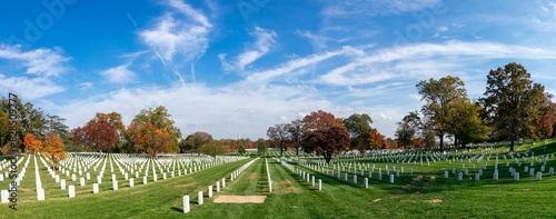 Canvas Print Fall season Panorama at Arlington National Cemetery